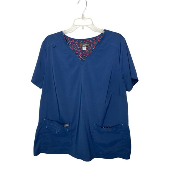 Koi Basics Becca Womens 2X Stretch V Neck Scrub Top - Picture 1 of 5